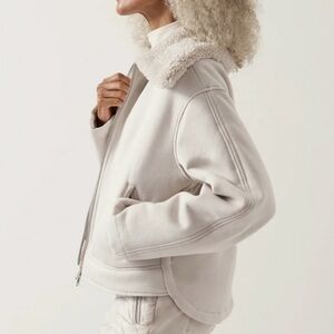 Athleta | Women’s cream Westbound Sherpa Jacket, zip front, Sherpa lined, sz XS